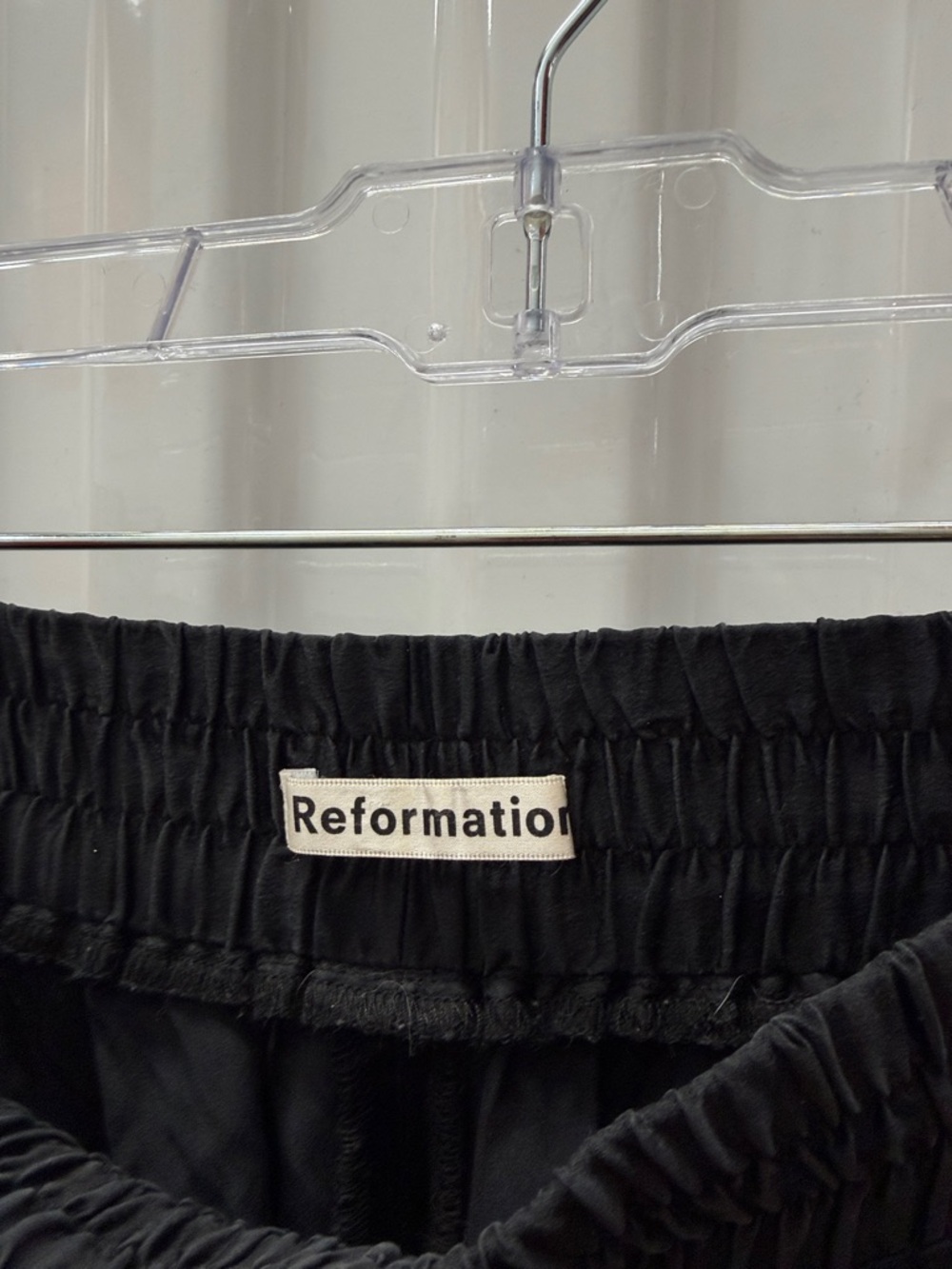 Reformation Black Elastic-Waist silk wide leg Pants S - Picture 2 of 3